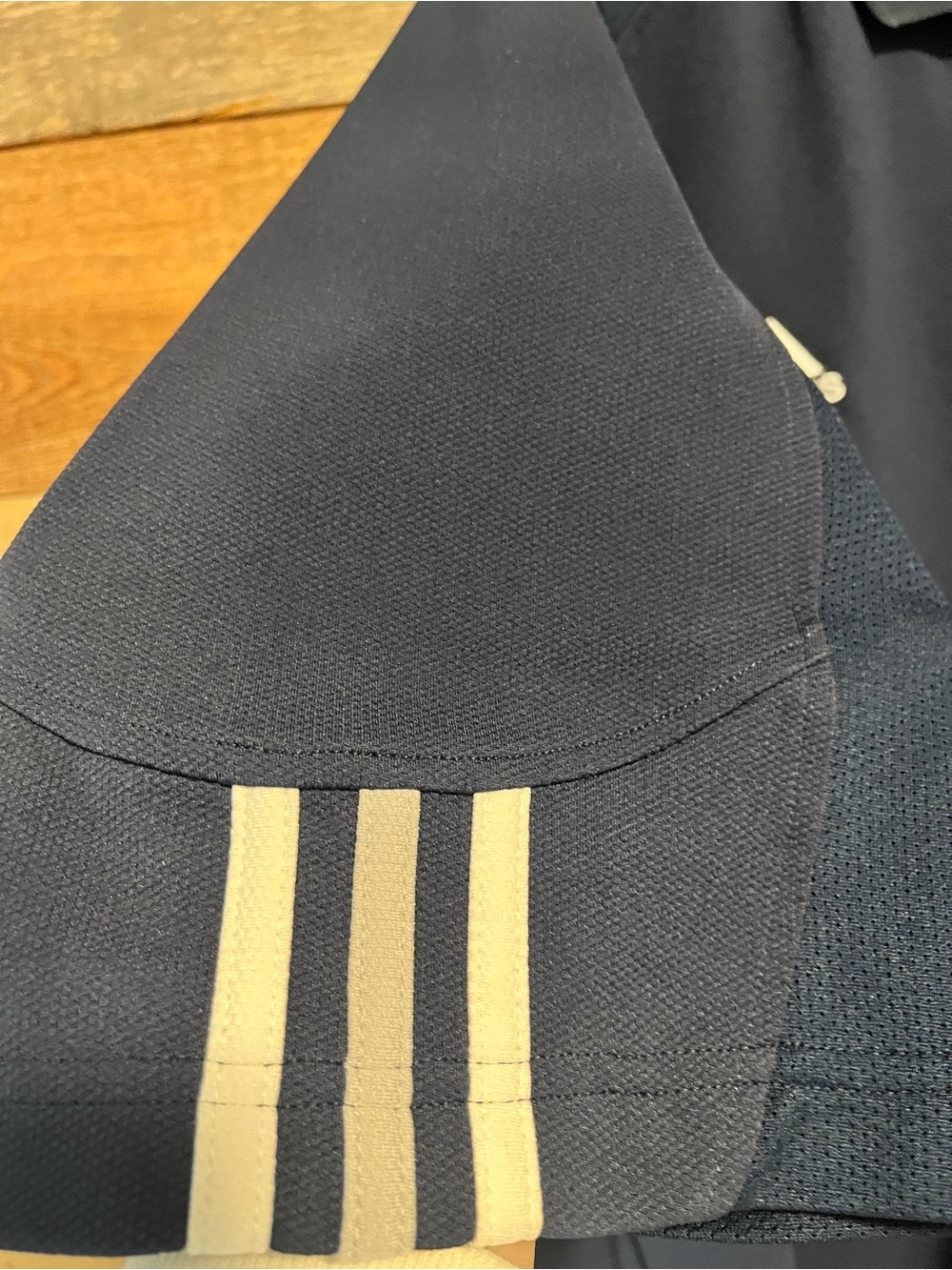 Adidas Men's Navy Polo Shirt with Contrast Sleeve Stripes Size XXL - Picture 3 of 4